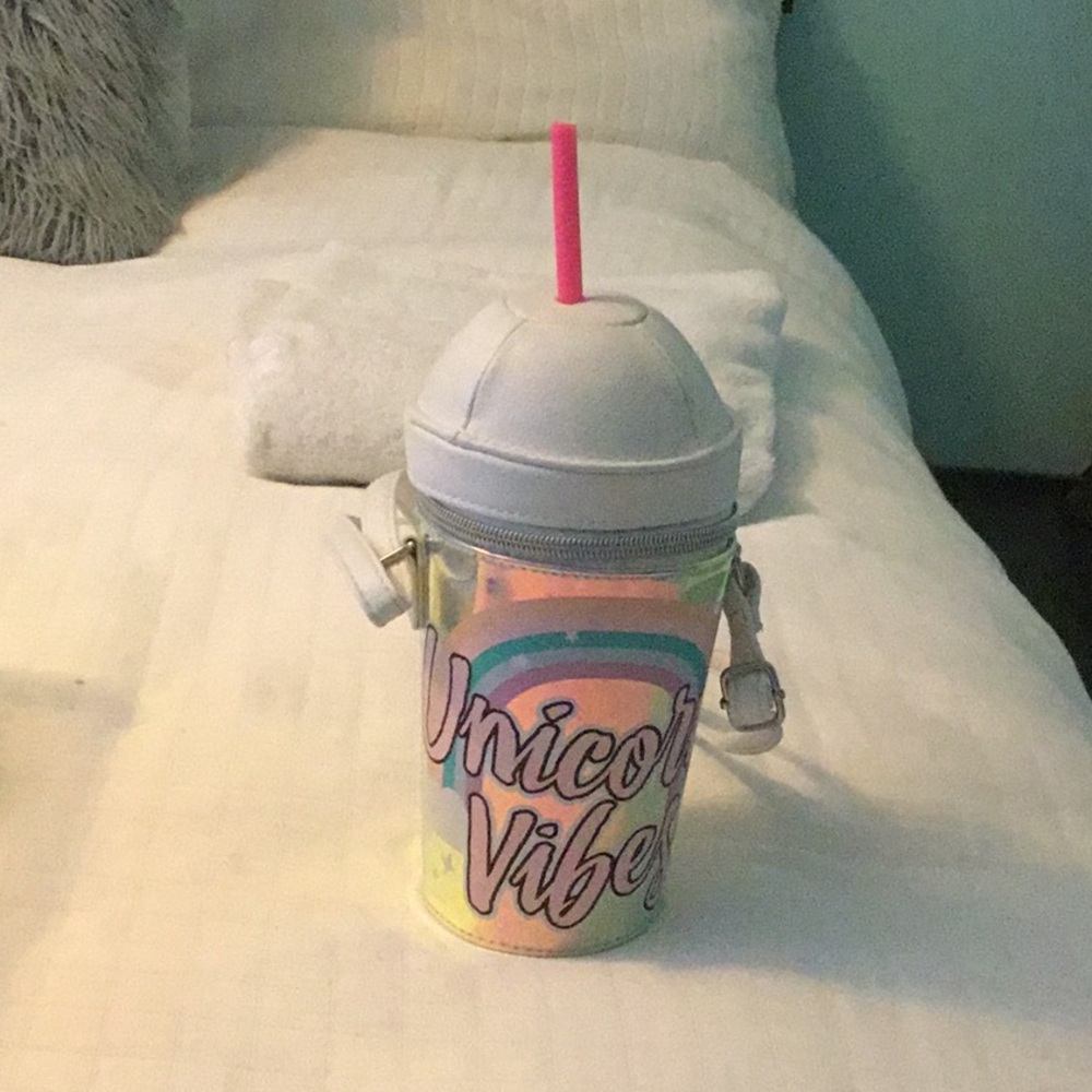 Justice Iridescent Unicorn Vibes Bag with Pink Interior